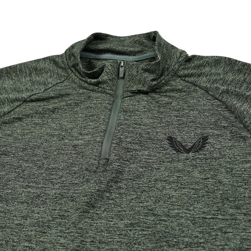 Castore Lightweight Pullover Mens Small Green 1/4 Zip Running‎ Compression EUC